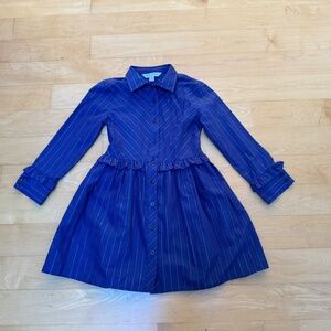 Girls Brooks Brothers Fleece NWOT Navy Cotton Shirt Dress Sz. 5